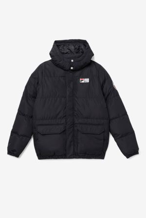 FILA Otler Puffer Jackets Black,Mens Clothing | CA.HXBYFJ524